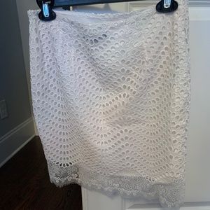 Ann Taylor eyelet and lace skirt